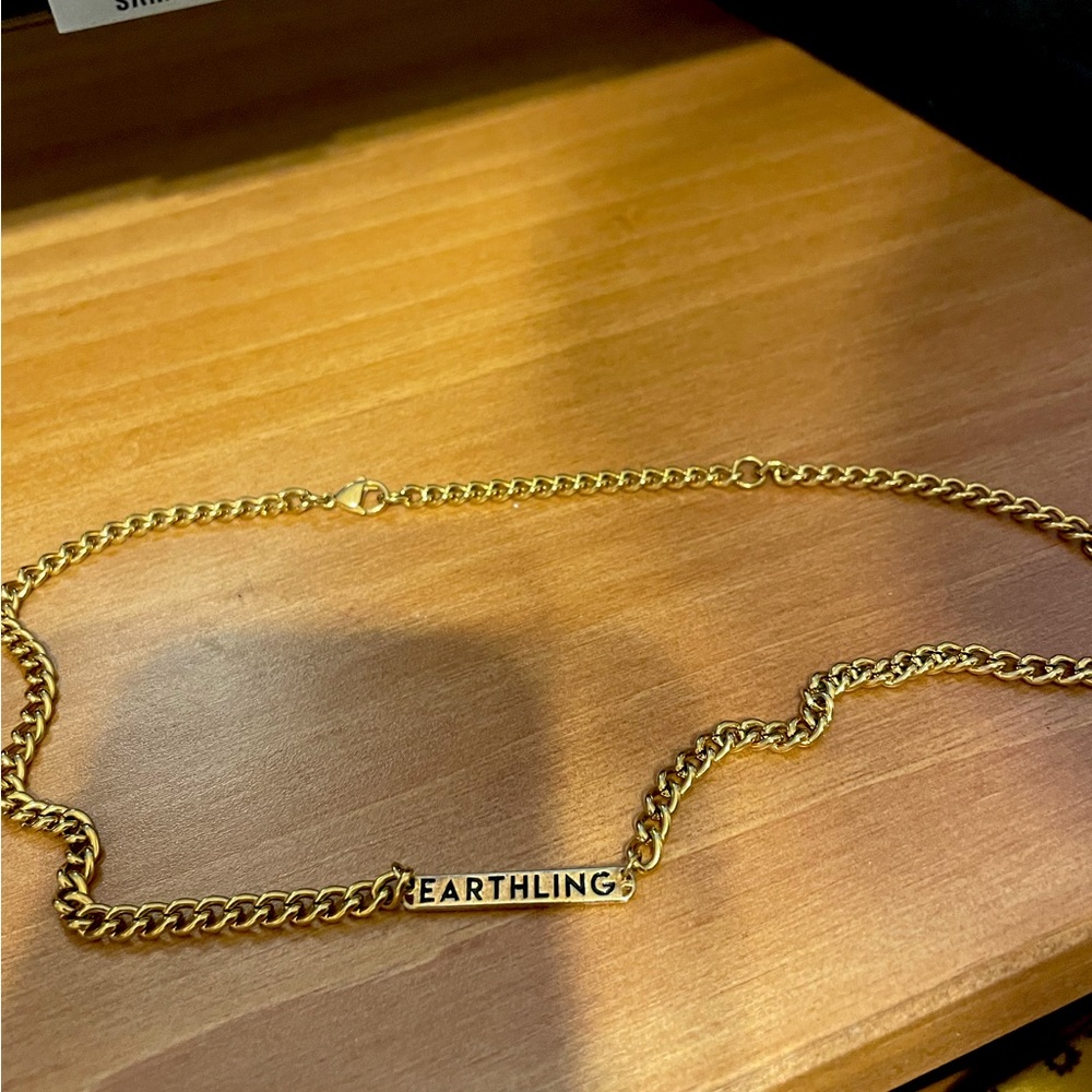Earthling gold planted necklace. Won’t tarnish